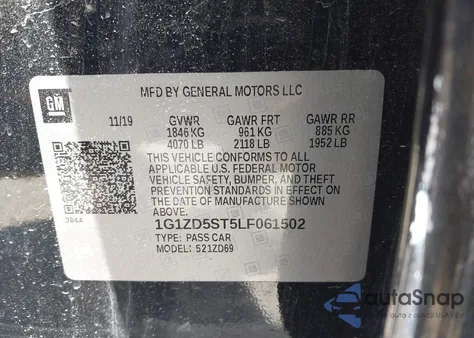 2020 Chevrolet Malibu Fwd Lt from USA, damaged, VIN 1G1ZD5ST5LF061502